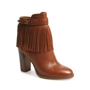 Fringed Brown Ankle Boots